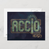 Jade Art Deco ACCIO™ Spell Grafisch Briefkaart (Voorkant / Achterkant)
