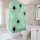Jade atomique et Mint Starbursts Douche rideau (En situation)