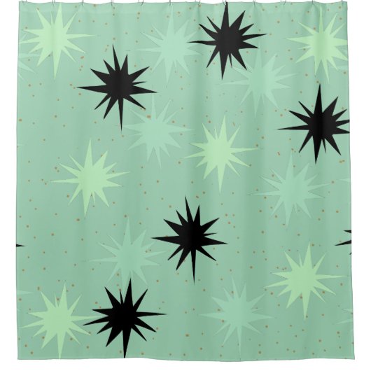Jade atomique et Mint Starbursts Douche rideau (Devant)