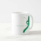 Jade Awareness Ribbon Papillon de café Mug (Devant droit)