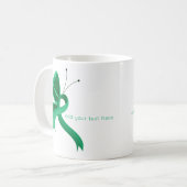 Jade Awareness Ribbon Papillon de café Mug (Devant gauche)