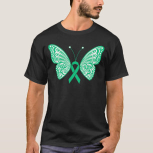 Jade Awareness Ribbon Tribal Tattoo Wings Butterfl T-shirt