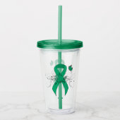 Jade Awareness Ribbon with Butterfly Acryl Drinkbeker (Voorkant)