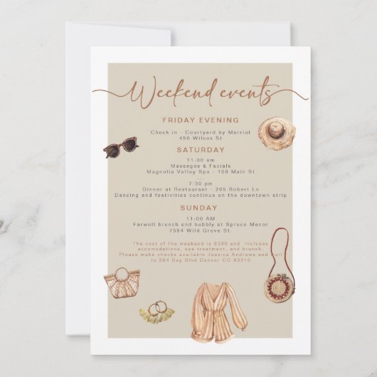 JADE Boheemse Napa Wijnland Bachelorette Kaart (Achterkant)