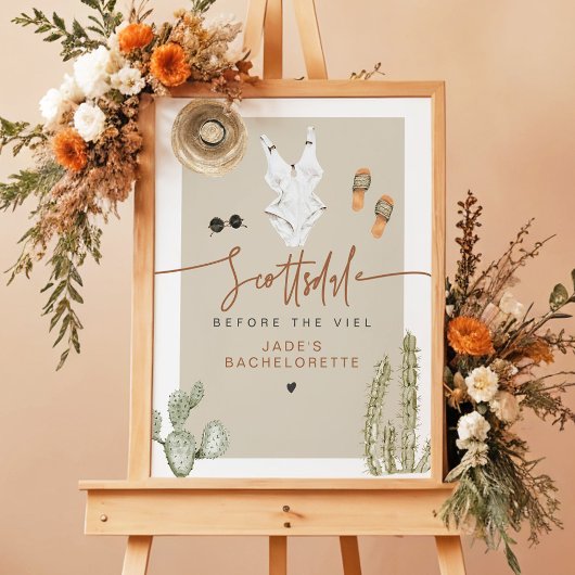 JADE Boho Desert Cactus Scottsdale Voor de sluier Poster