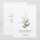 Jade Botanical Wedding Invitation Kaart (Voorkant / Achterkant)
