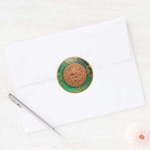 Jade Chinees Nieuwjaar van de Draak Ronde Sticker