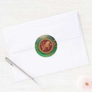 Jade Chinees Nieuwjaar van het paard Ronde Sticker