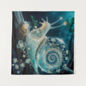 Jade Crystal Snail Shell met bioluminescente bloem Wandkleed (Voorkant (horizontaal))