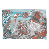 Jade Dragon and Gold Phoenix playing with a pearl  Kussensloop (Voorkant)