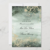 Jade Élégant Et Faire-part de mariage Or Moderne (Devant)