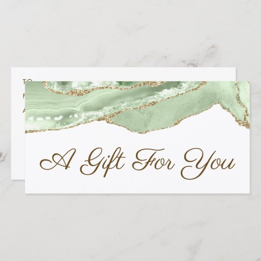 Jade Green agaat cadeaubon (Voorkant / Achterkant)