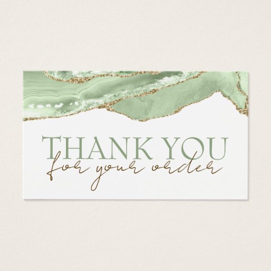 Jade green agate merci carte de réduction (Devant)