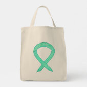Jade Green Awareness Ribbon Art Custom Canvas tas (Achterkant)