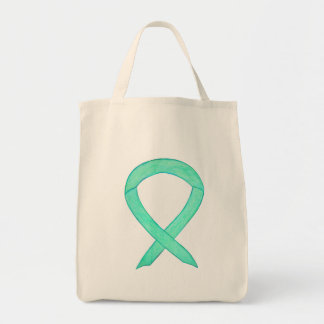 Jade Green Awareness Ribbon Art Custom Canvas tas