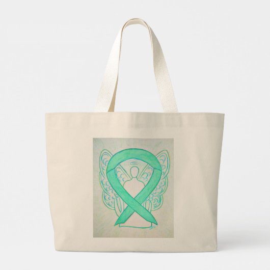 Jade Green Awareness Ribbon Art Custom Sac fourre- (Dos)