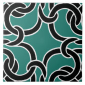 Jade Green Black Celtic Knot Seamless Pattern Tile Tegeltje (Voorkant)