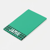 Jade Green Buffalo Controleer Witte Naam Post-it® Notes (Schuin)