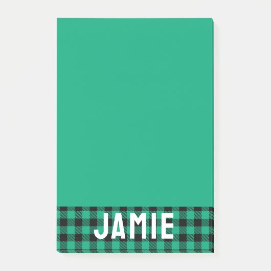 Jade Green Buffalo Controleer Witte Naam Post-it® Notes (Voorkant)