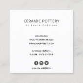 JADE GREEN CERAMIC POTTERY GLAZED SPECKLED TEXTURE VIERKANTE VISITEKAARTJE (Achterkant)