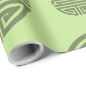 Jade Green Chinese Shou Longevity Character Cadeaupapier (Rol Hoek)