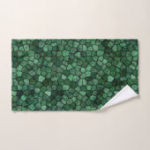 Jade Green Cobked Patchwork Terrazo Pattern Bad Handdoek (Handdoek)