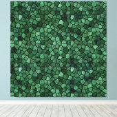 Jade Green Cobked Patchwork Terrazo Pattern Canvas Afdruk (Insitu (Houten vloer))