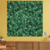Jade Green Cobked Patchwork Terrazo Pattern Canvas Afdruk (Insitu (Woonkamer))