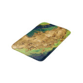 Jade Green en Bronze Gold Abstract Badmat (Gekanteld)