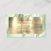 Jade Green et Gold Agate Carte de visite (Dos)