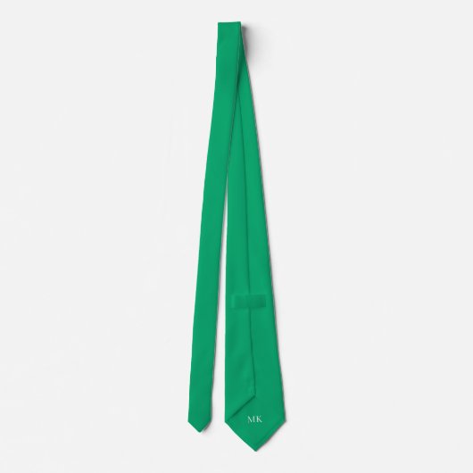 Jade Green Initiales cachées Cravate couleur solid (Dos)