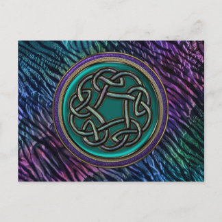 Jade Green Metal Celtic Knot Briefkaart