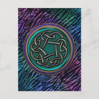 Jade Green Metal Celtic Knot Briefkaart