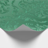 Jade Green Style Damask Cadeaupapier (Hoek)