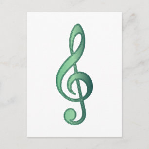 Jade Green Treble Clef Briefkaart