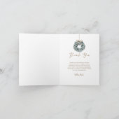 Jade Green Waterverf voordeur & krans Bedankkaart (Binnen)