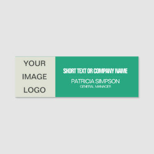 Jade Green White Business Logo Naam medewerker Tit Naamplaatje