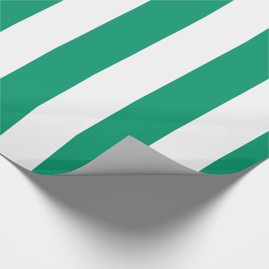 Jade Green White Extra Large Stripe Patroon Cadeaupapier (Hoek)