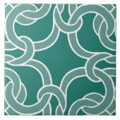Jade Green White Keltic Knot Seamless Pattern Tile Tegeltje (Voorkant)