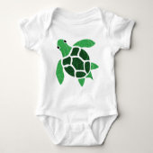 Jade Green Zee Schildpad Marmeren Mozaïek Kunst Romper (Voorkant)