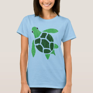 Jade Green Zee Schildpad Mozaïek Kunstwerk T-shirt