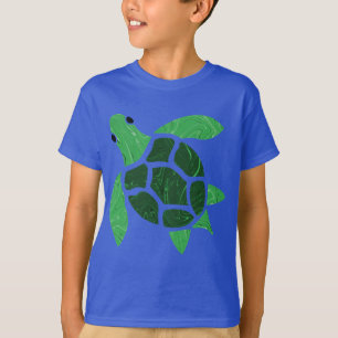 Jade Green Zee Schildpad Mozaïek Kunstwerk T-shirt