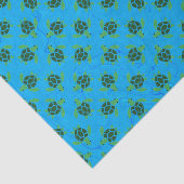 Jade Green Zee Turtle on Ocean Blue Background Tissuepapier (Detail)