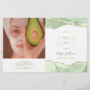 Jade groene agaat bifold brochure