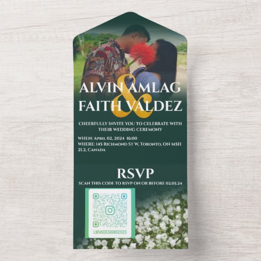 JADE GROENE BRUILOFT UITNODIGING (Binnen)