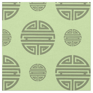Jade Groene Chinese Shou Levensduur Karakter Stof