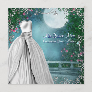 Jade Groene Turquoise Blauwe Roze Rozen Quinceaner Kaart