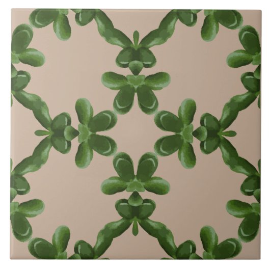 Jade Lattice in Beige Tegeltje (Voorkant)
