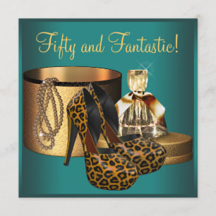 Jade Leopard Gold Vrouwen 50ste verjaardag Kaart