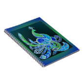 Jade Majesty Elegante Groene en blauwe pauw Notitieboek (Rechterzijde)